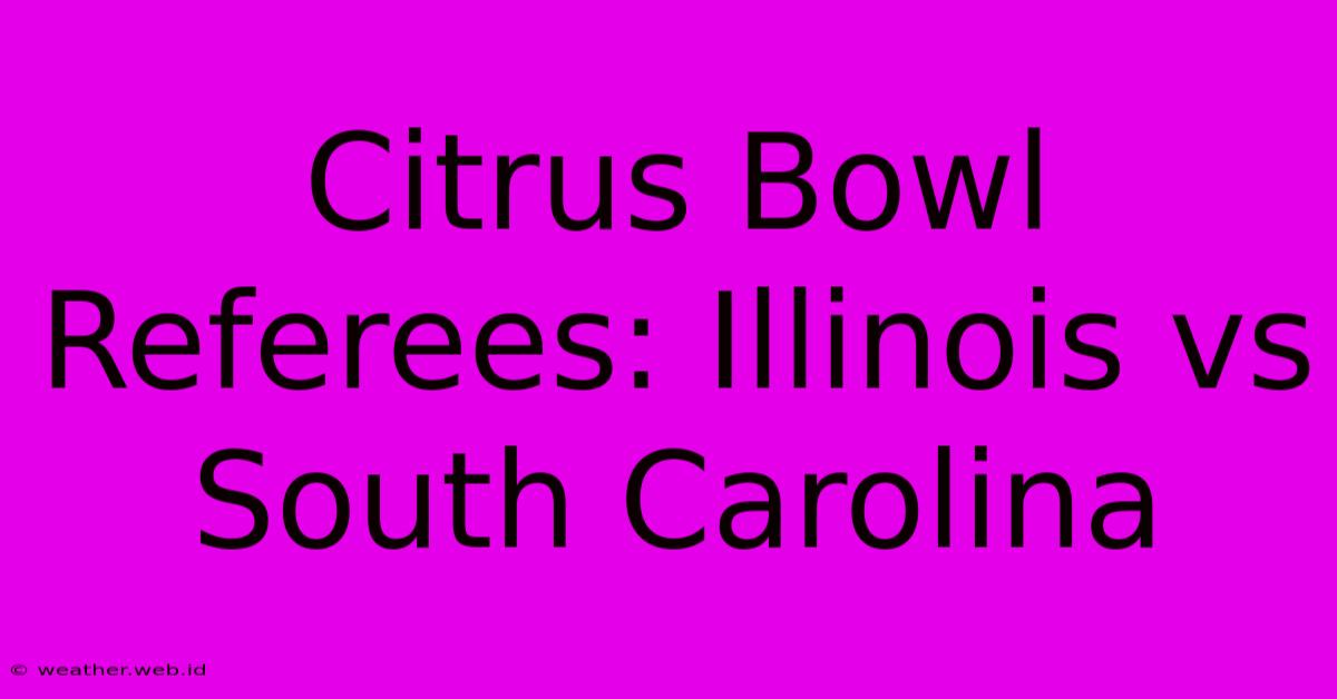 Citrus Bowl Referees: Illinois Vs South Carolina