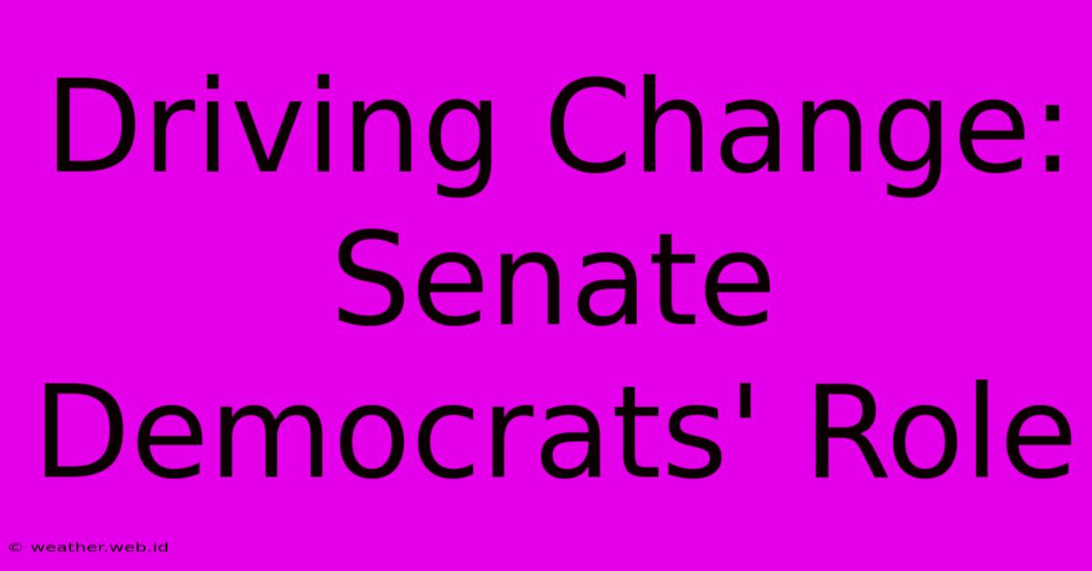 Driving Change: Senate Democrats' Role