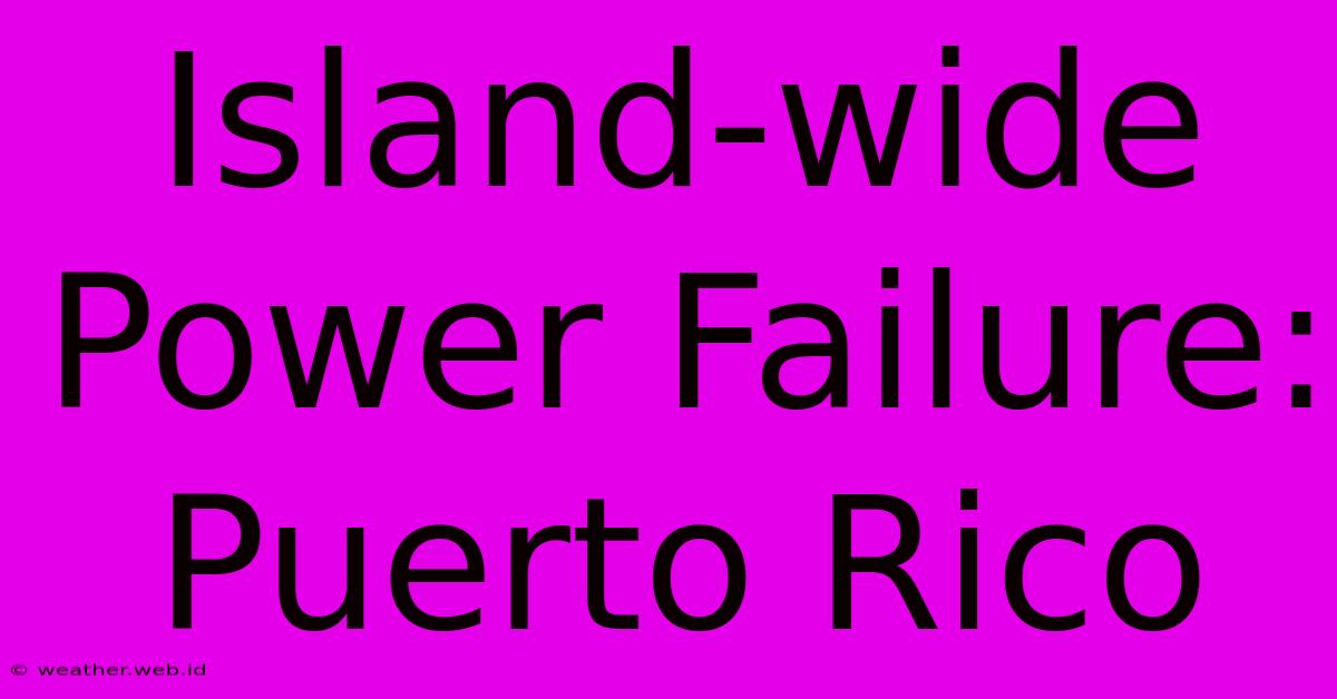 Island-wide Power Failure: Puerto Rico