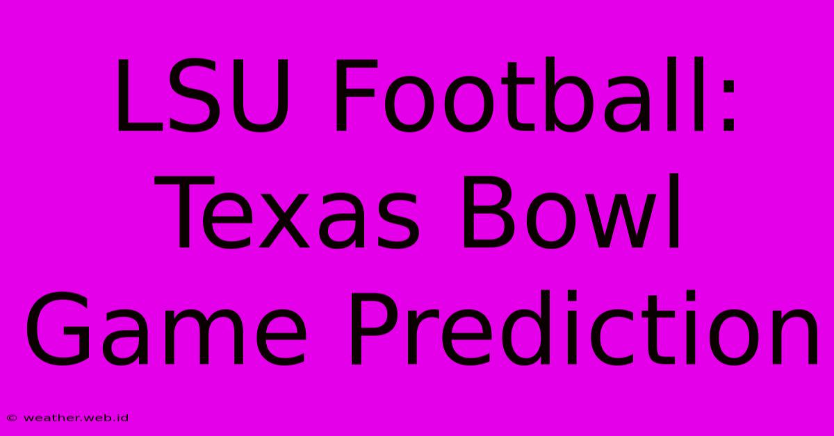 LSU Football: Texas Bowl Game Prediction