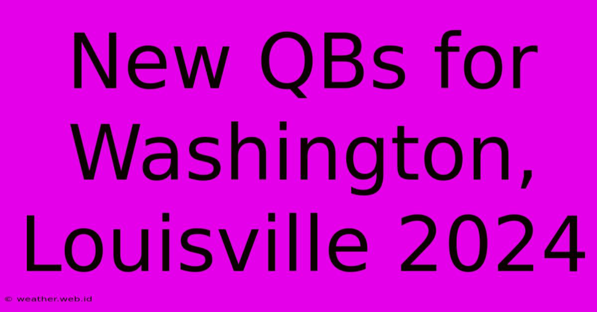 New QBs For Washington, Louisville 2024