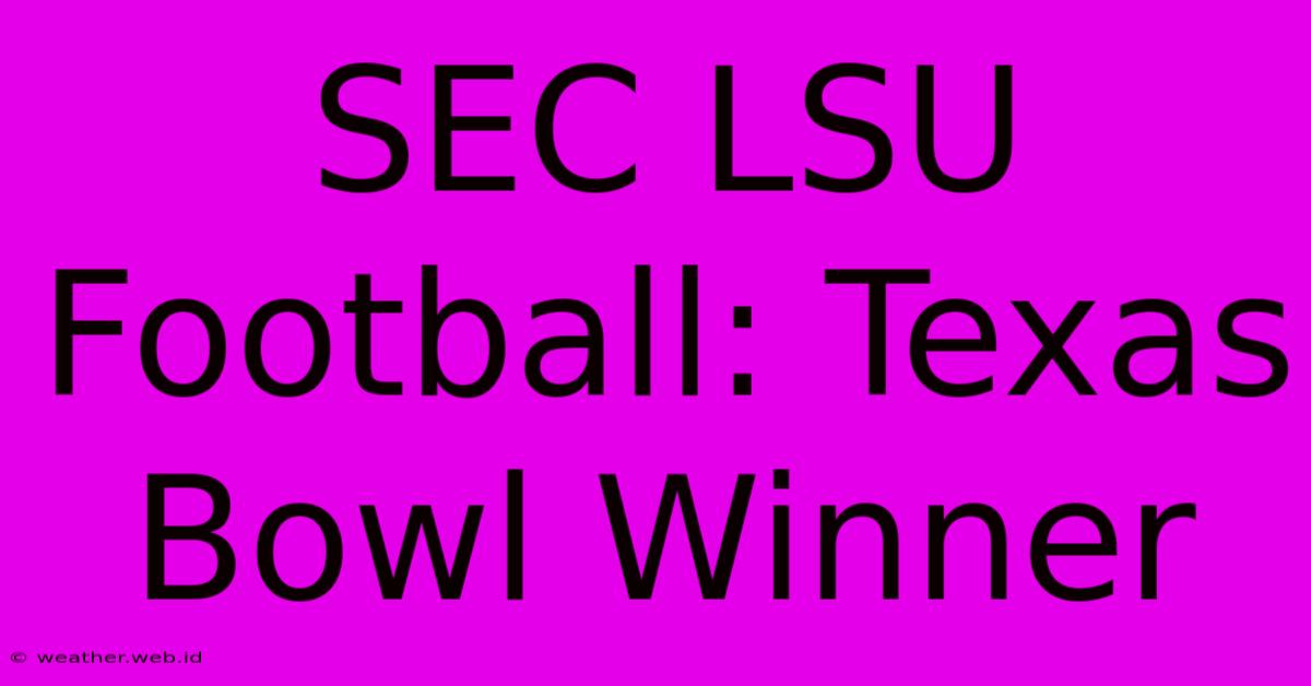 SEC LSU Football: Texas Bowl Winner