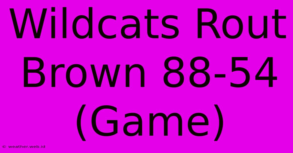 Wildcats Rout Brown 88-54 (Game)